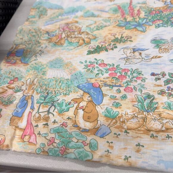 Vintage Beatrix Potter Peter Rabbit Handmade Pillow Case 90s Standard Size - Picture 5 of 5